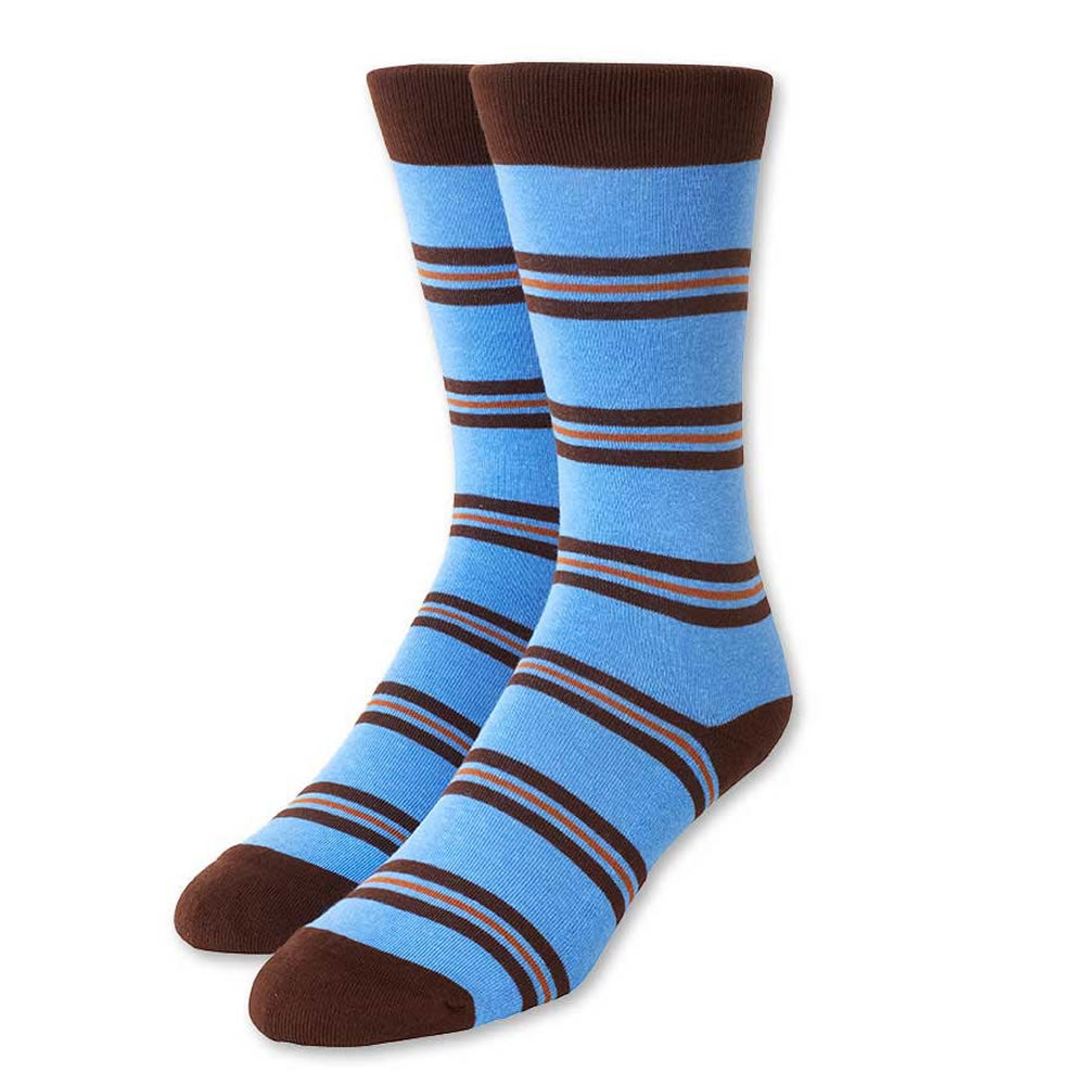 Blue and Brown Stripe Socks Beau Ties of Vermont