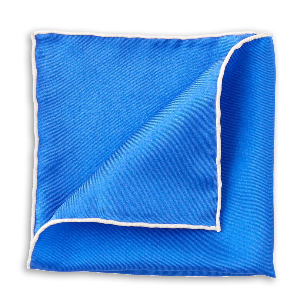 Bright Blue Silk Pocket Square by Beau Ties of Vermont