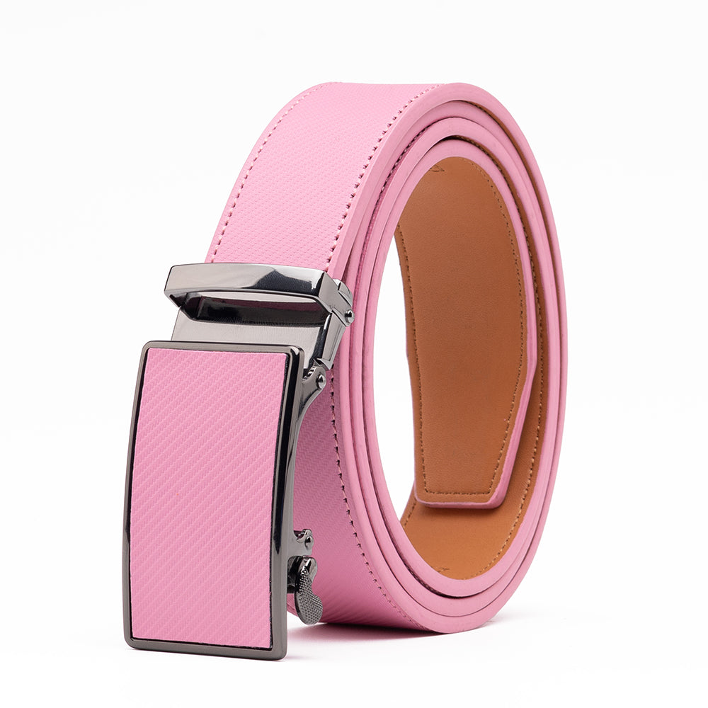 Leather Ratchet Belt - Pink