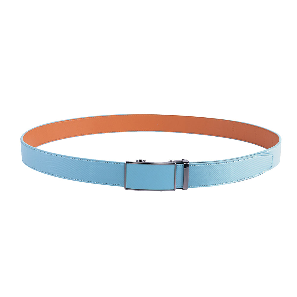 Leather Ratchet Belt Sky Blue by Beau Ties of Vermont display picture 1