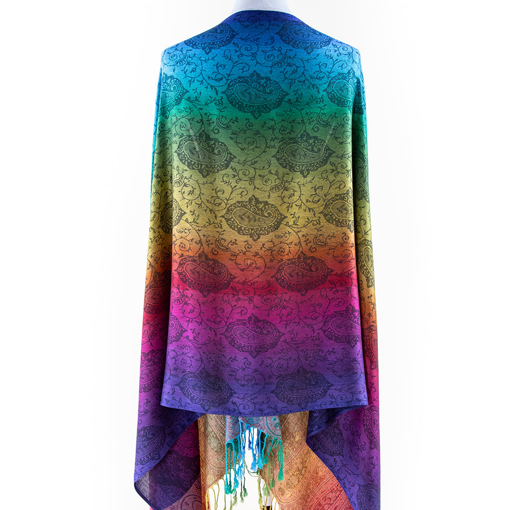 Rainbow Paisley Pashmina - Main Image