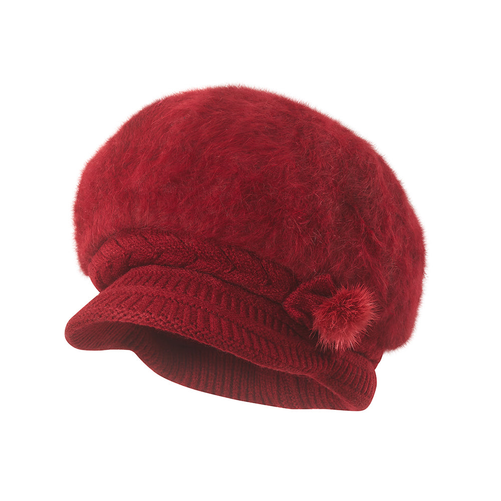 Visor Beanie Red Women's Hat by Beau Ties of Vermont