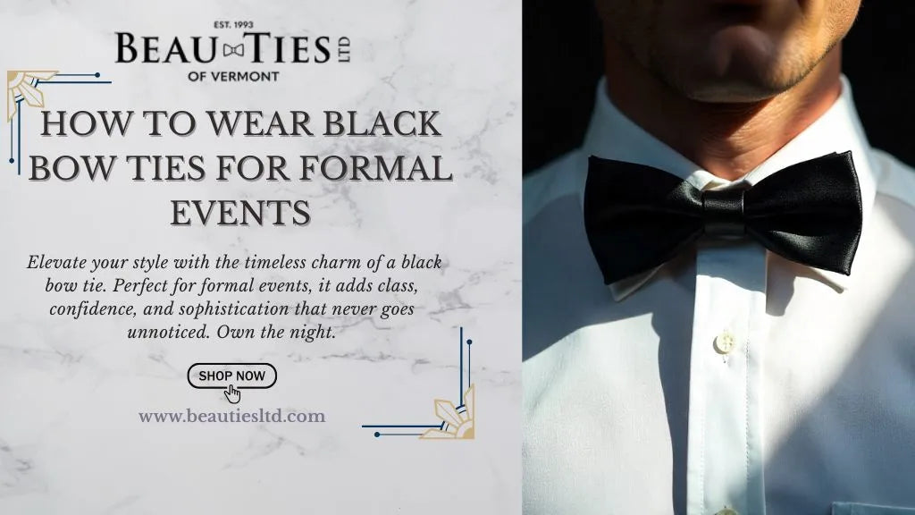 Classic black bow tie styled with a satin-lapel tuxedo for formal evening elegance.