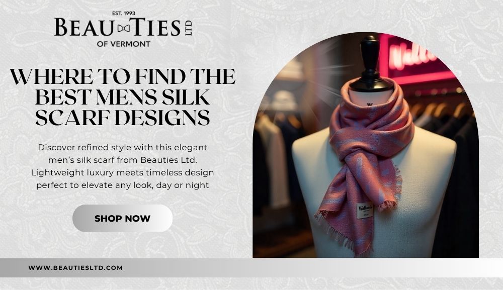 Handmade Men's silk scarf featuring classic patterns and luxurious, soft fabric for elegant style.