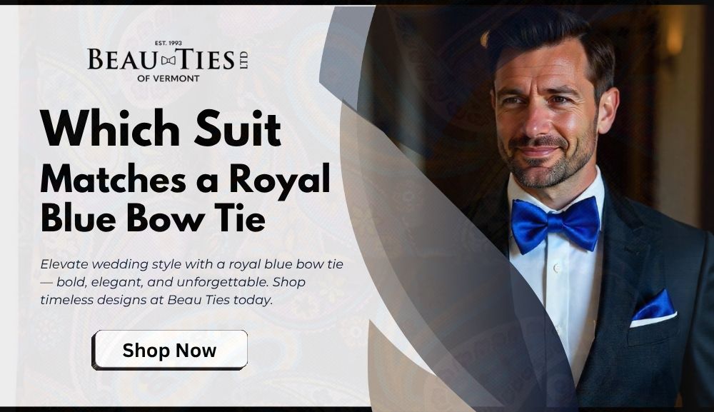 Which Suit Matches a Royal Blue Bow Tie
