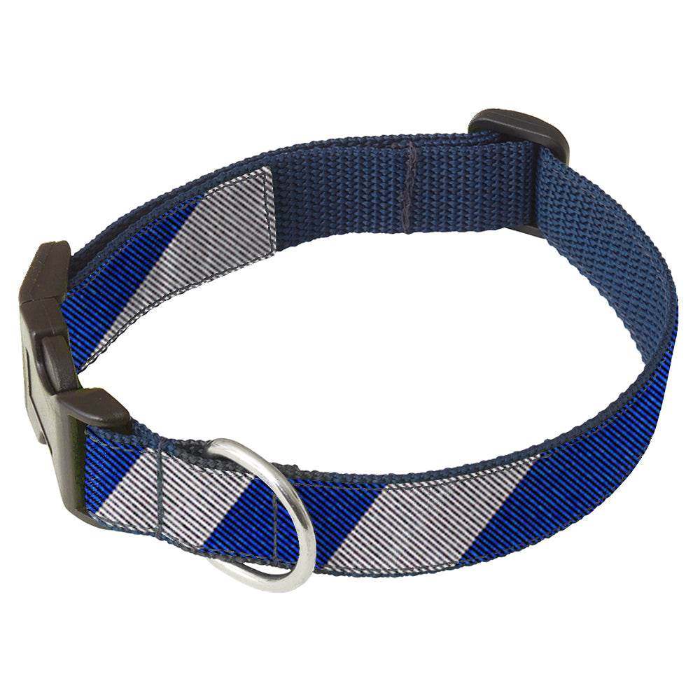 Academy Blue and Silver - Dog Collar - Beau Ties of Vermont