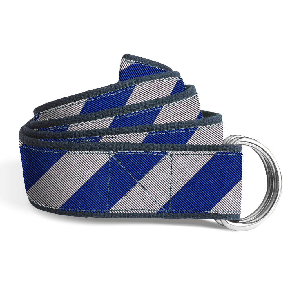 Academy Blue and Silver - D-Ring Belts - Beau Ties of Vermont