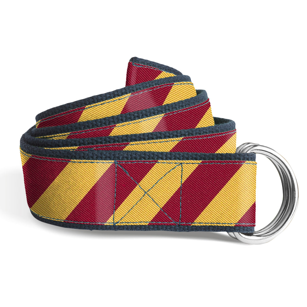 Academy Gold/Maroon - D-Ring Belts