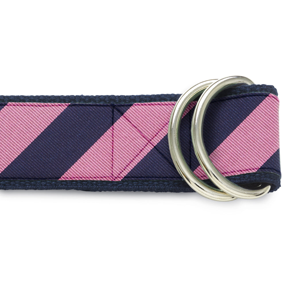 Academy Pink/Navy D-Ring Belts