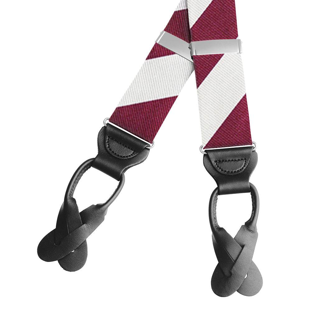Academy Maroon and White - Braces/Suspenders - Beau Ties of Vermont