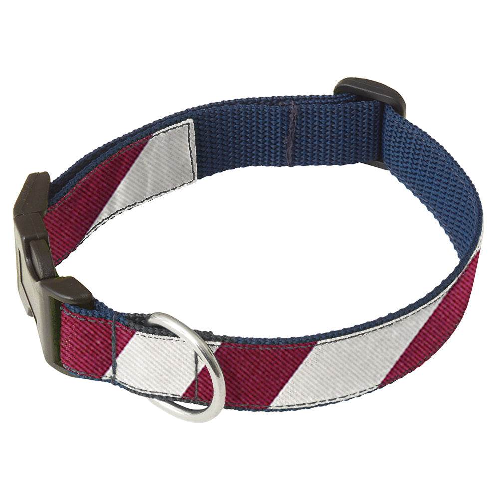 Academy Maroon and White - Dog Collar - Beau Ties of Vermont