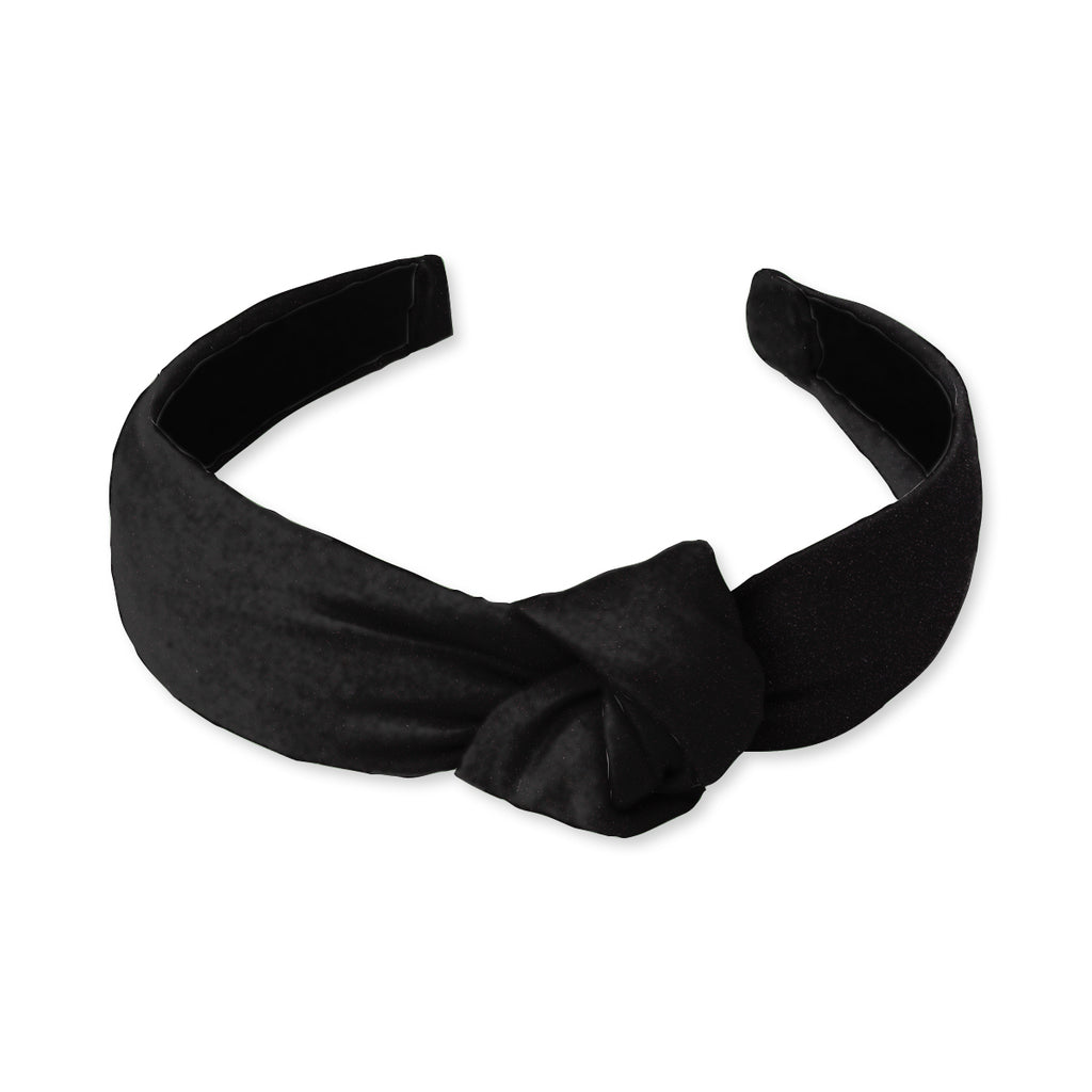 Black Charmeuse - Knotted Headband