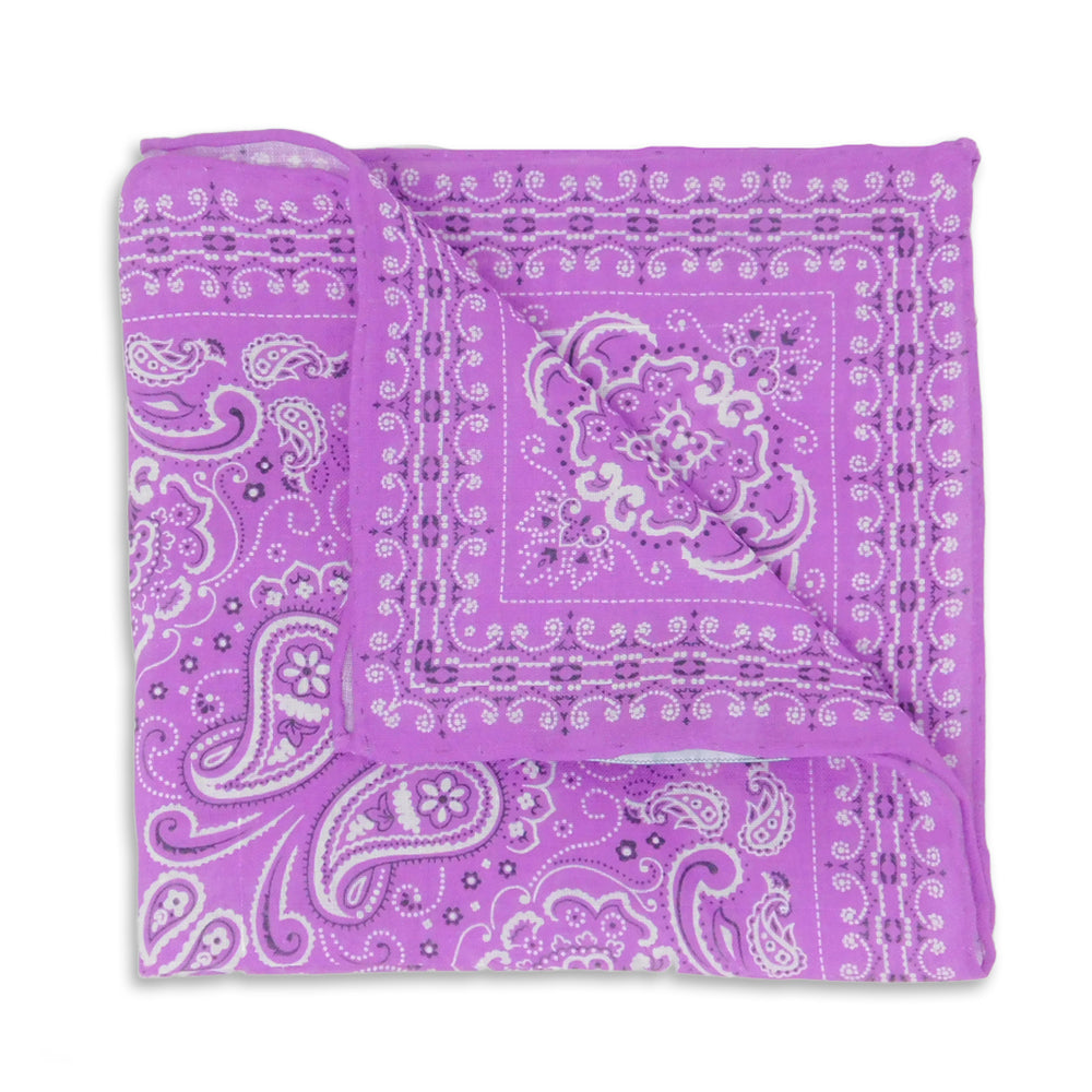 Bandana Purple Linen Pocket Square