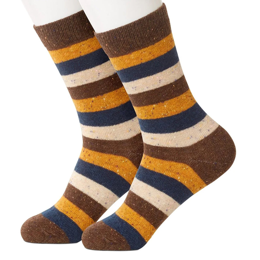 Brown Stripes Ragg Women's Socks