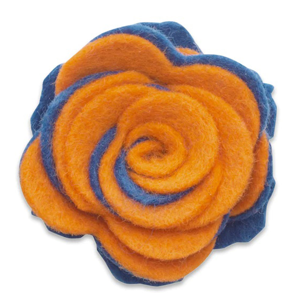 Collegiate Blue/Orange Twist - Beau Fleur Boutonniere