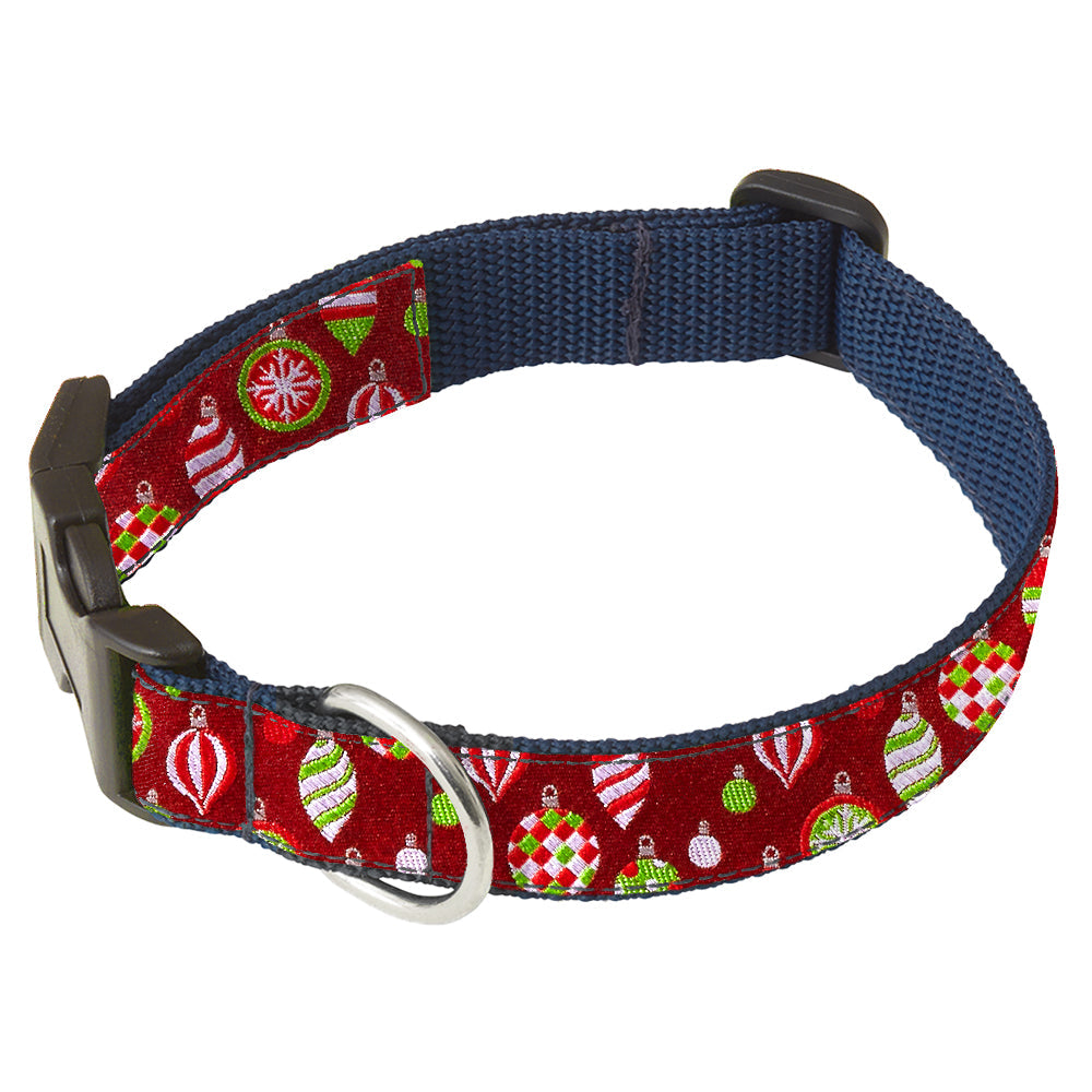 Christmas Baubles Dog Collar