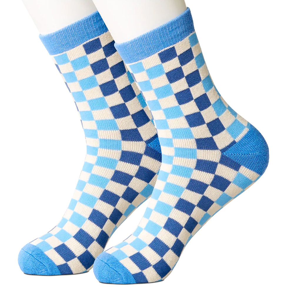 Checkerboard Blues Women's Socks