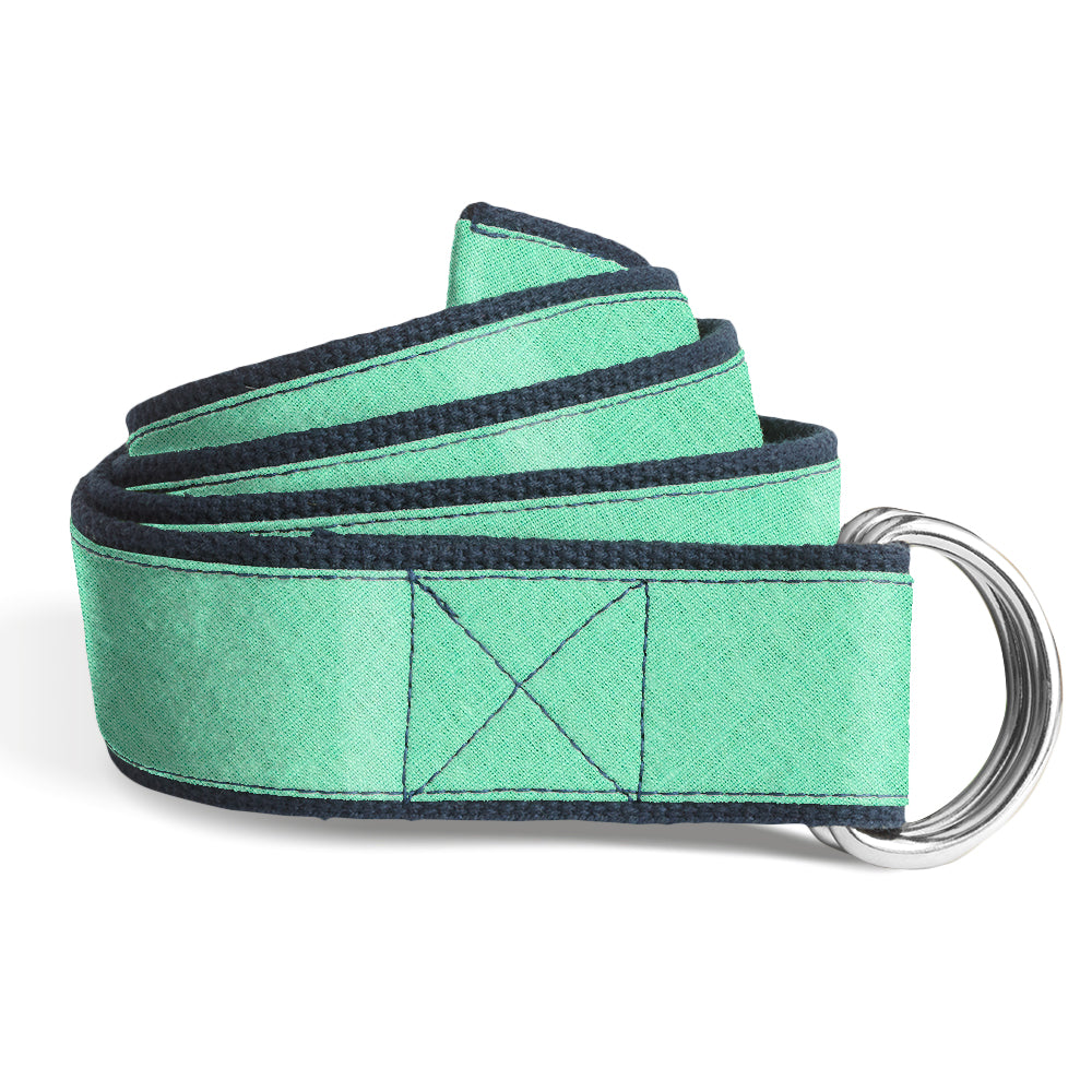 Solid Linen Mint - Women's D-Ring Belts