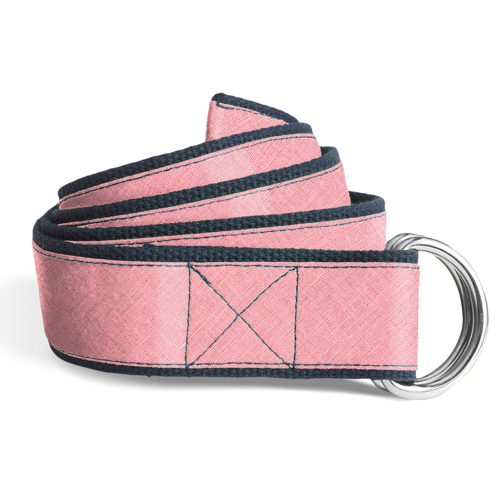 Solid Linen Rosa - Kids' D-Ring Belts