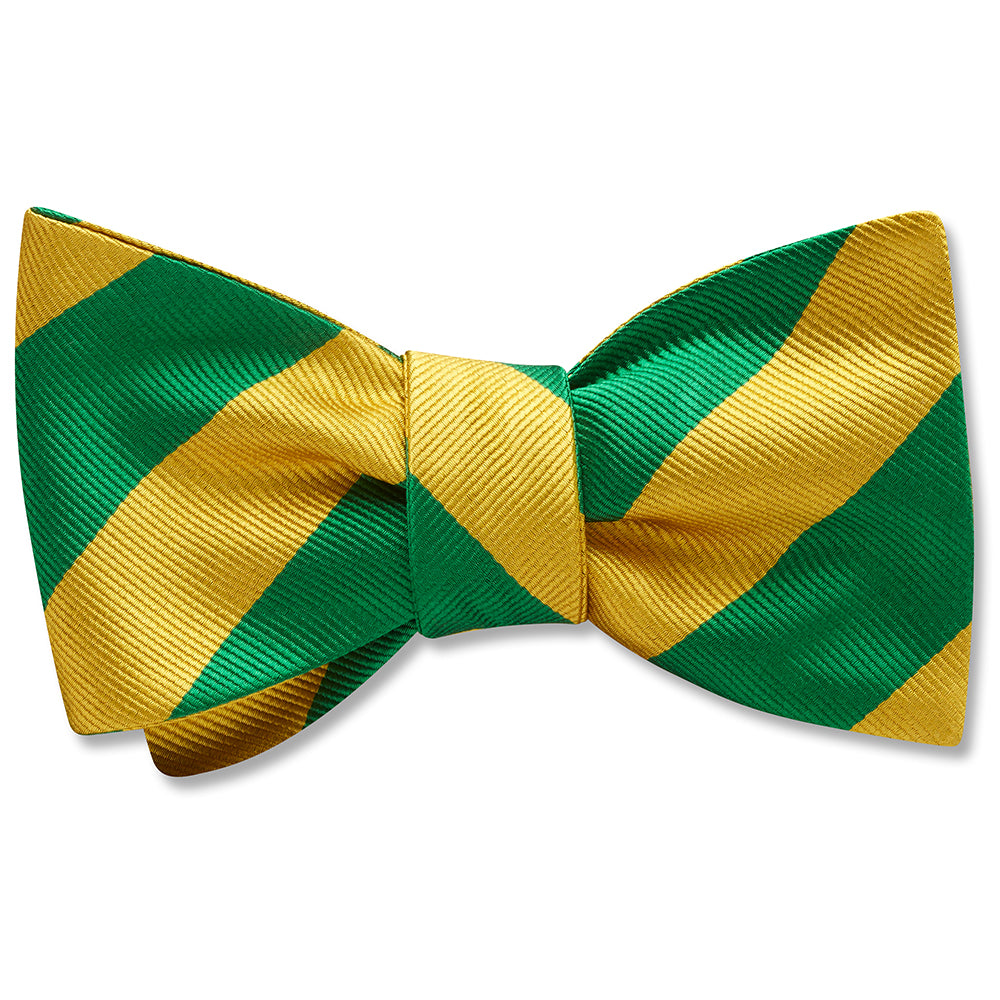 Collegiate Green and Gold Dog Bow Ties