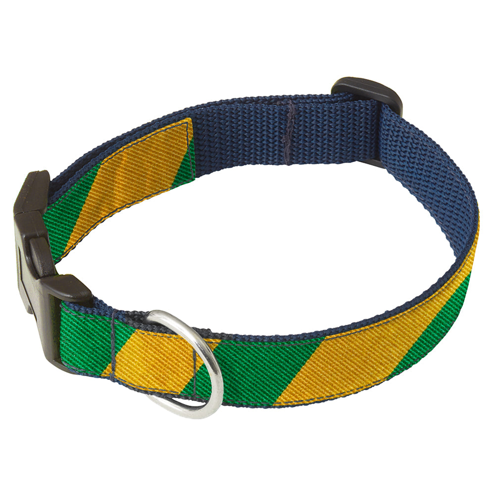 Collegiate Green and Gold Dog Collar