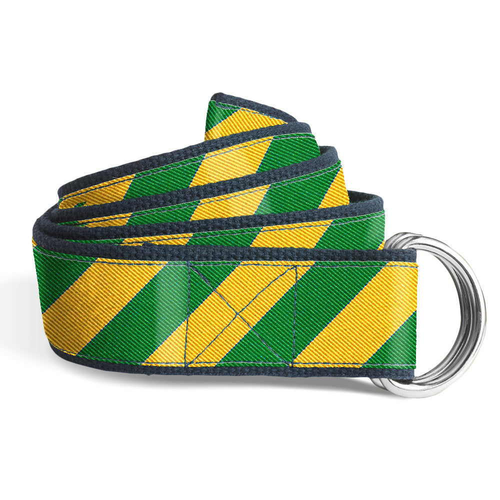Collegiate Green and Gold - D-Ring Belts