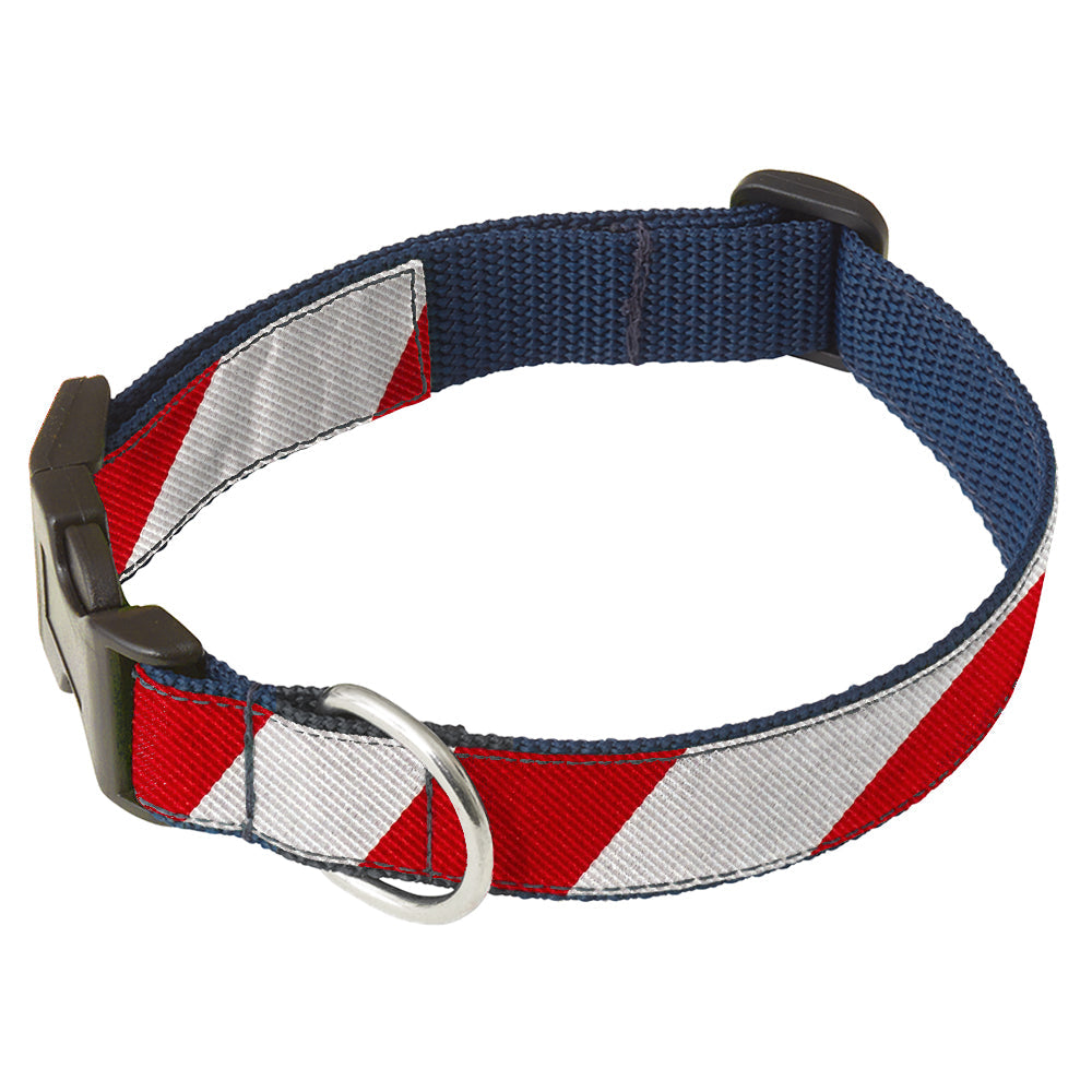Collegiate Red and Silver Dog Collar