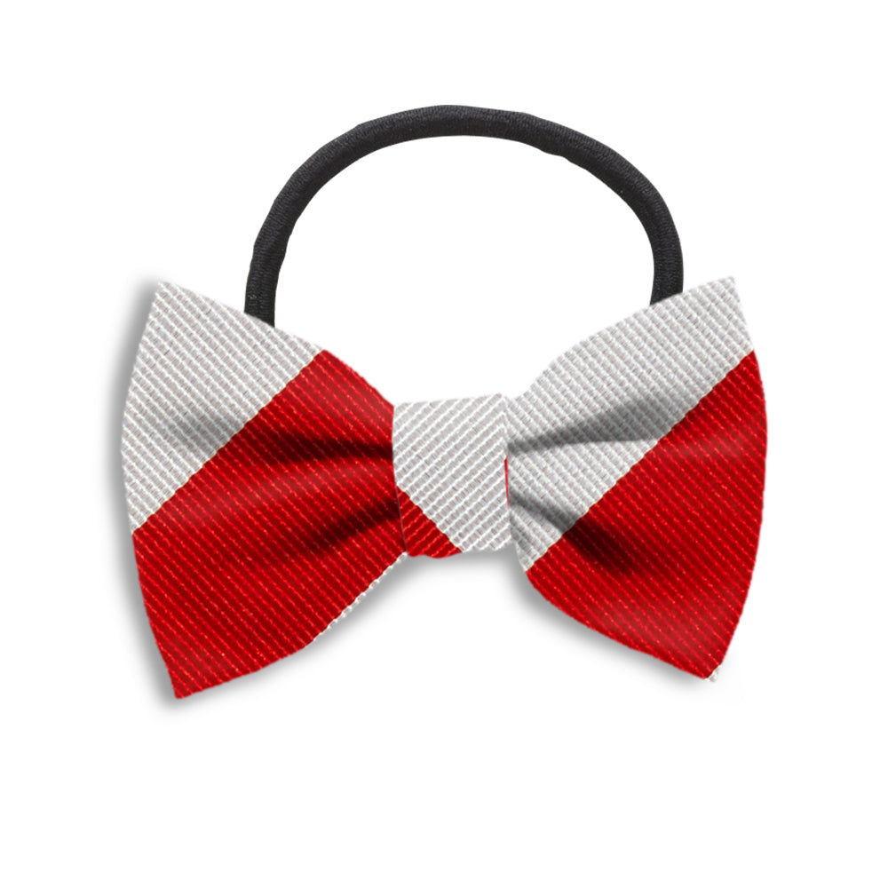 Collegiate Red and Silver Hair Bows