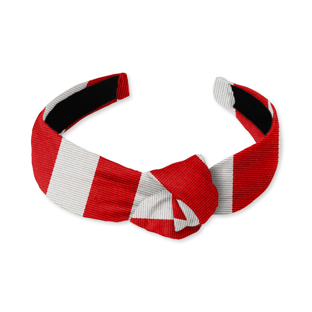 Collegiate Red and Silver Knotted Headband