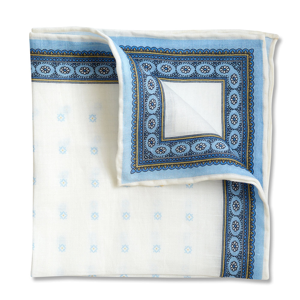 Daisy Chain Linen Pocket Square