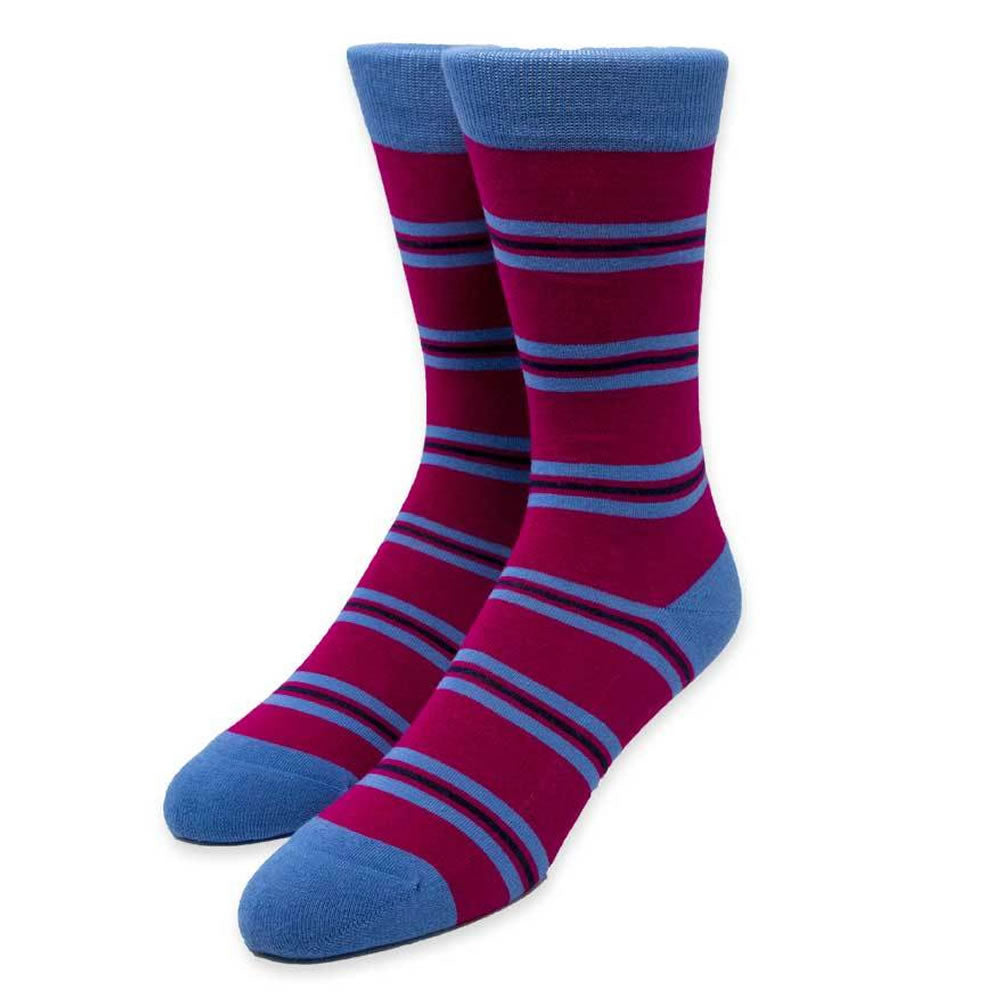 Dark Pink Stripe Men’s Socks