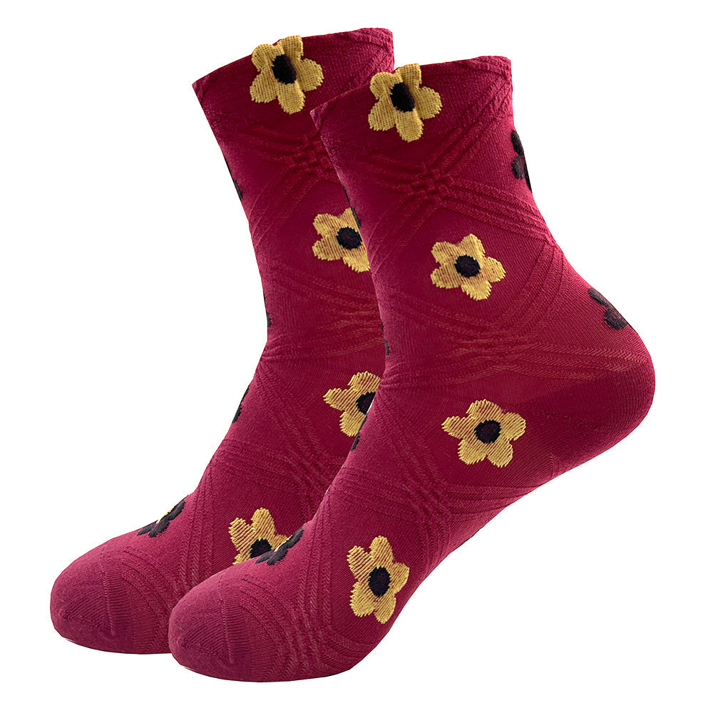 Diamond Meadow Red Women's Socks
