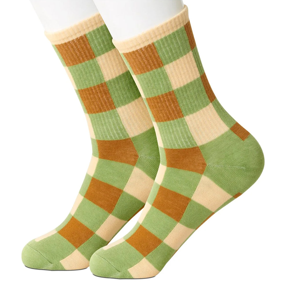 Earth Tone Plaid Women's Socks