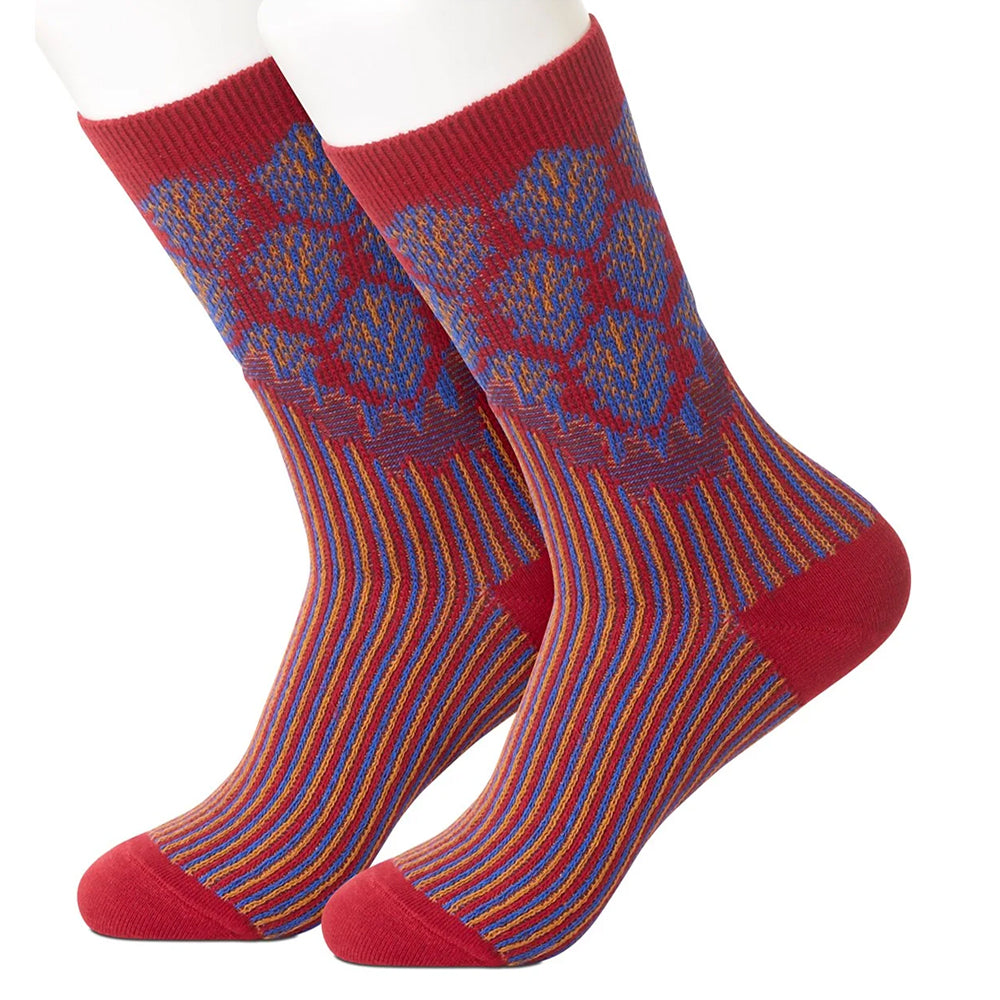 Floral Stripe Wine Women's Socks