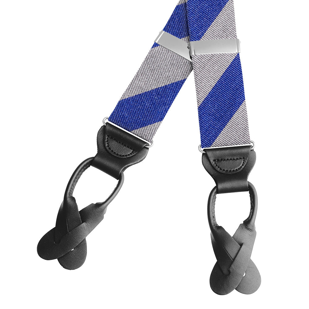 Collegiate Grey and Blue Braces/Suspenders