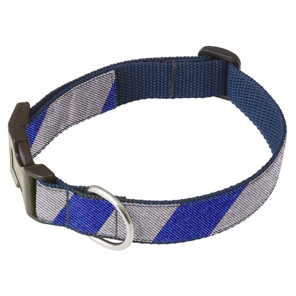 Collegiate Grey and Blue Dog Collar