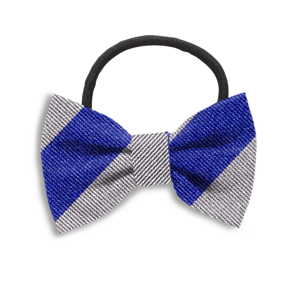 Collegiate Grey and Blue Hair Bows