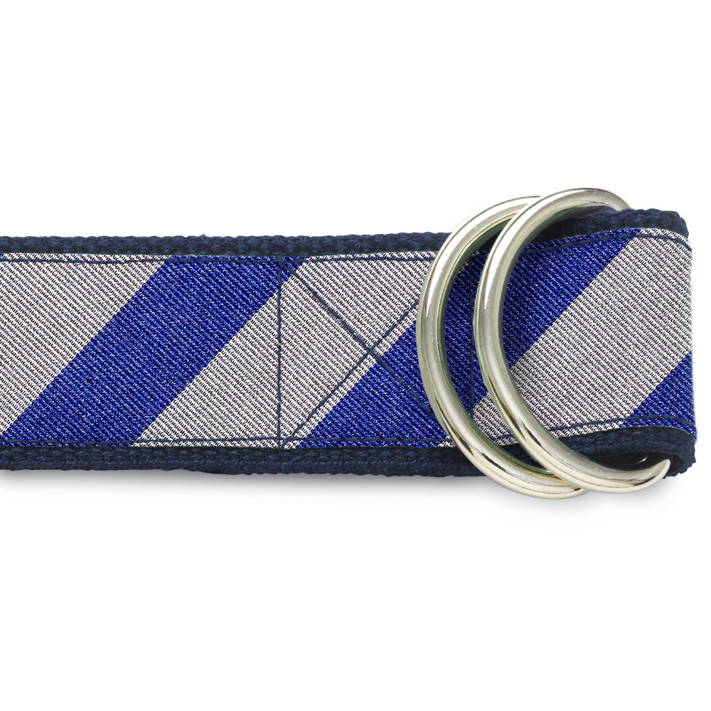 Collegiate Grey and Blue D-Ring Belts