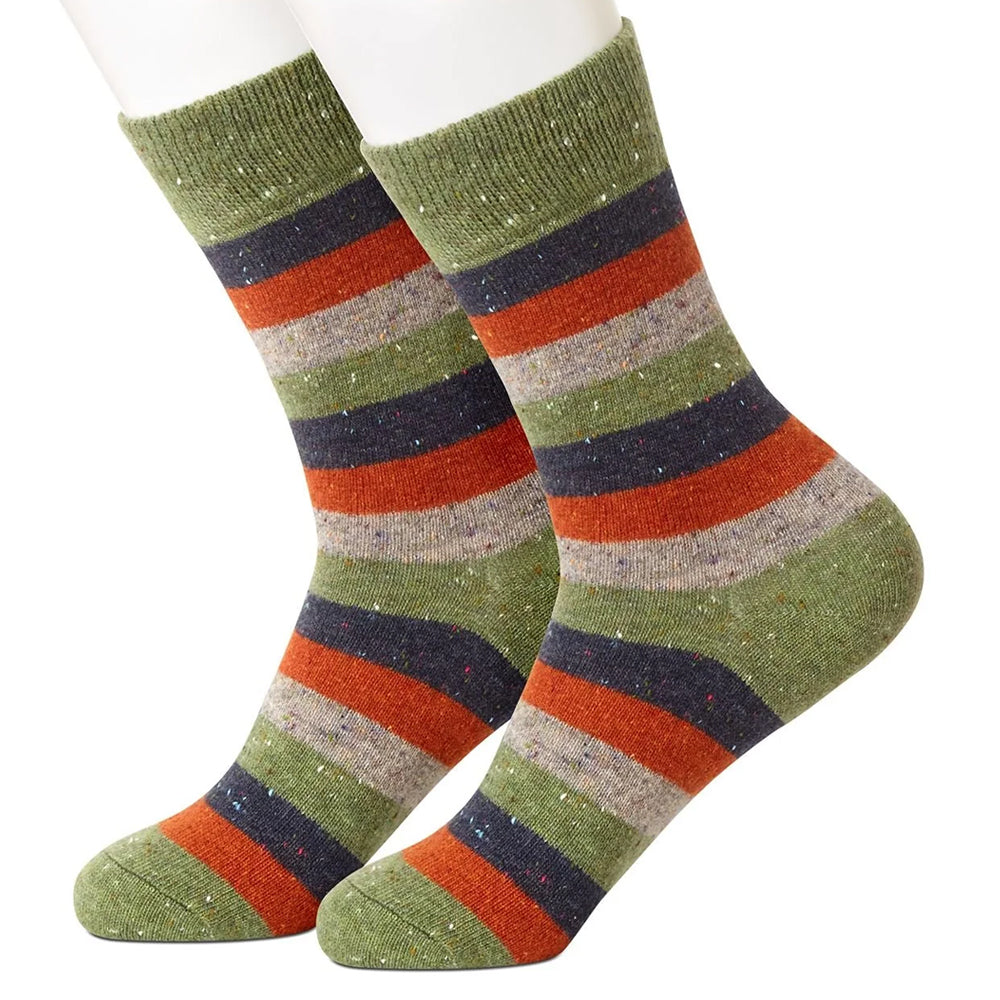 Green Stripes Ragg Women's Socks