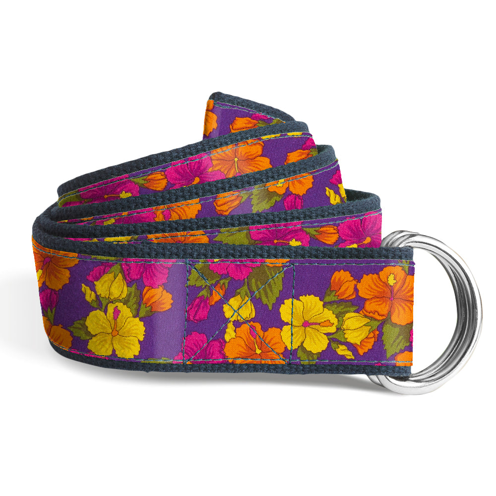 Hibiscus Garden - D-Ring Belts
