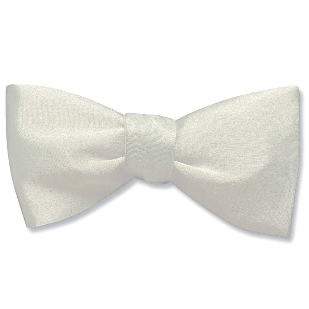 Ivory Charmeuse bow ties