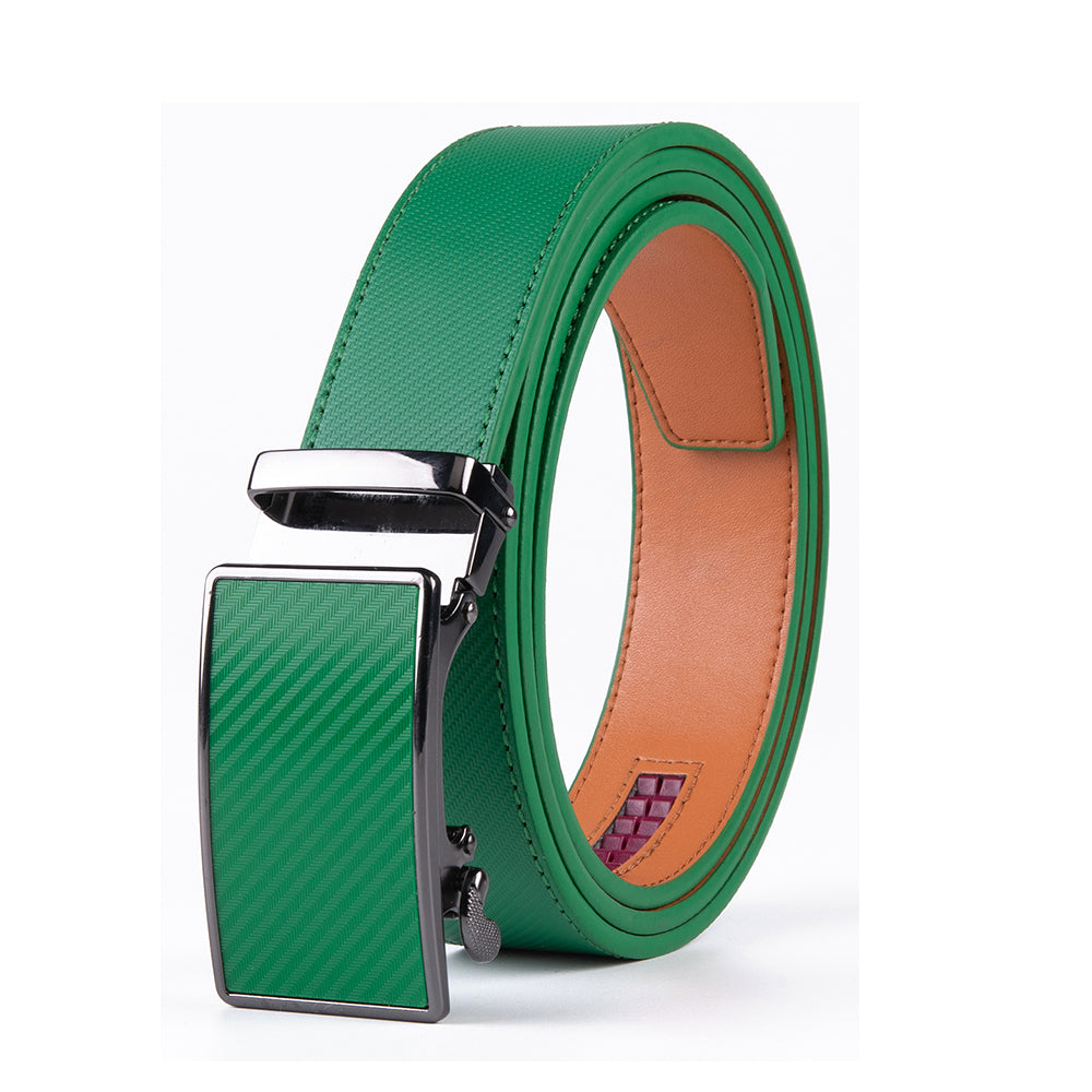 Leather Ratchet Belt - Green