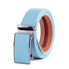 Leather Ratchet Belt Sky Blue by Beau Ties of Vermont display picture 3