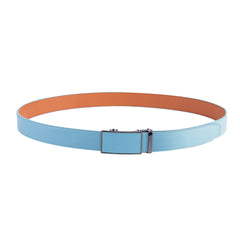 Leather Ratchet Belt Sky Blue by Beau Ties of Vermont display picture 3