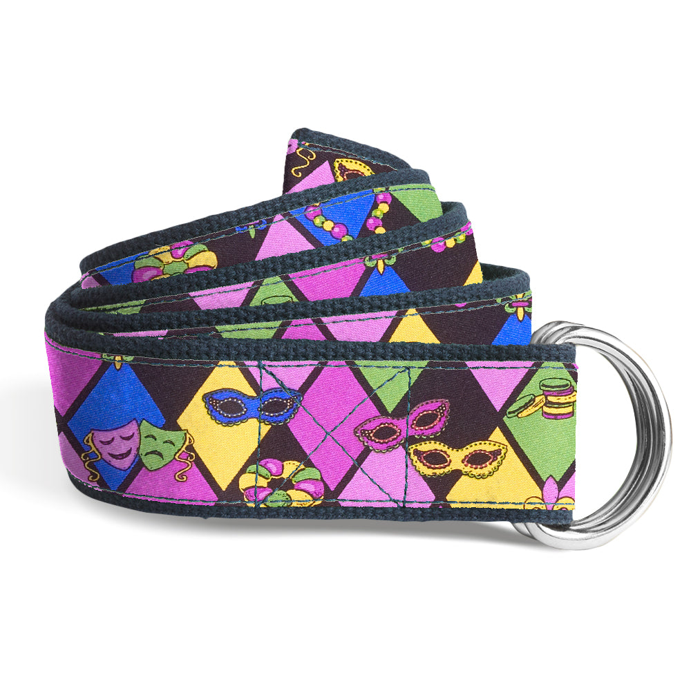 Mardi Gras Women's D-Ring Belts
