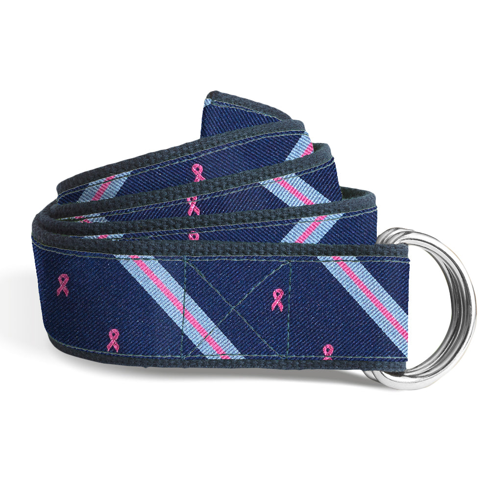 October Pink Ribbons Kids' D-Ring Belts