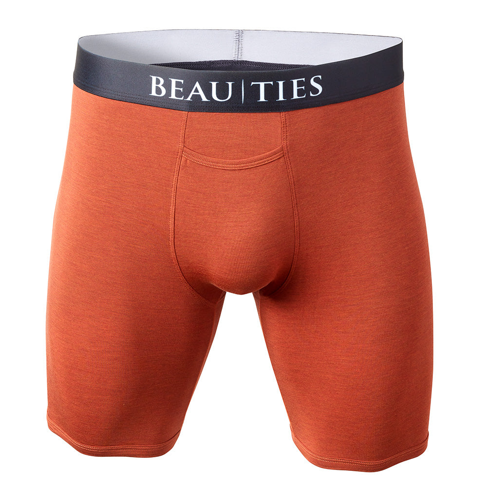 Burnt Orange Bamboo Viscose Boxer Briefs