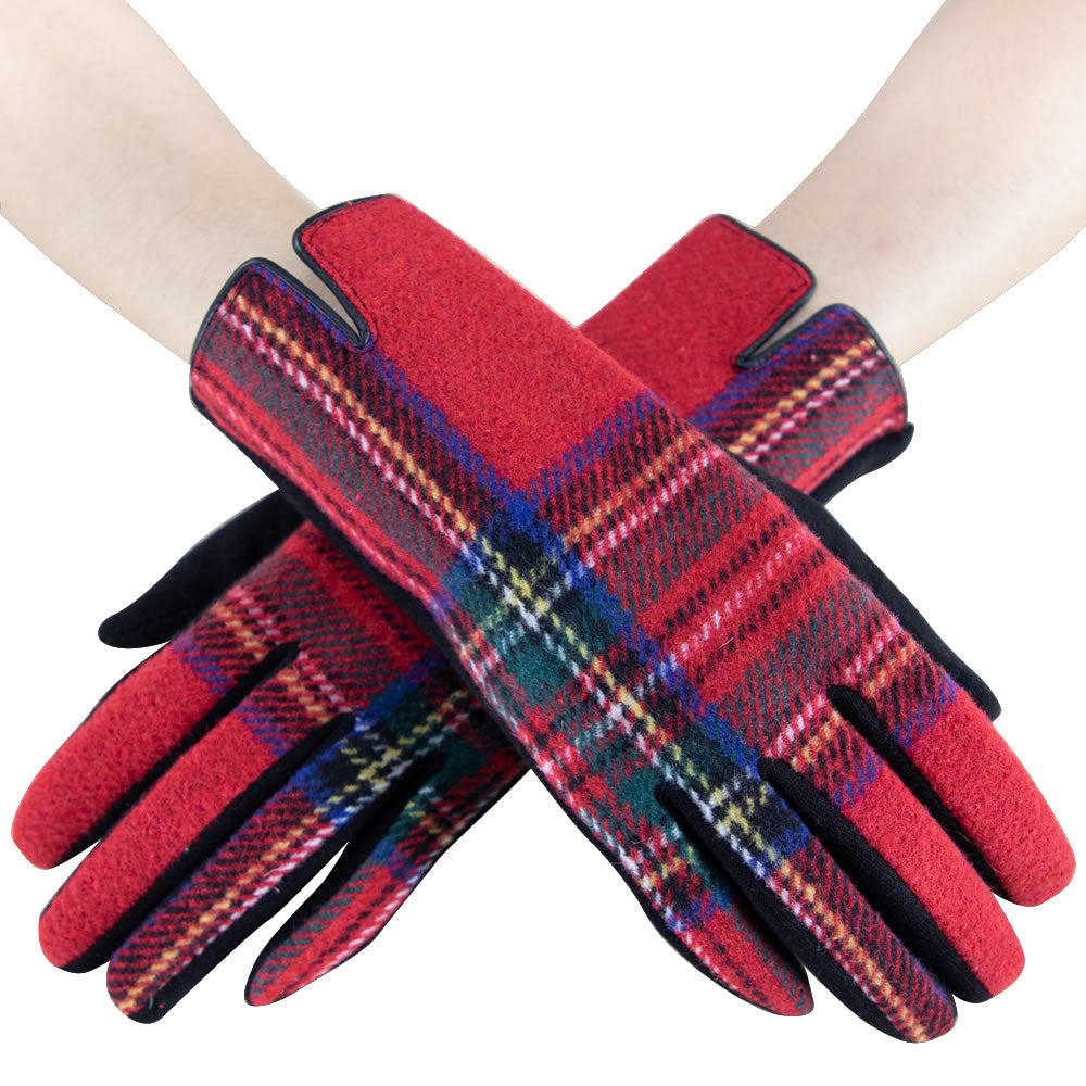 Plaidberry Red Women's Gloves