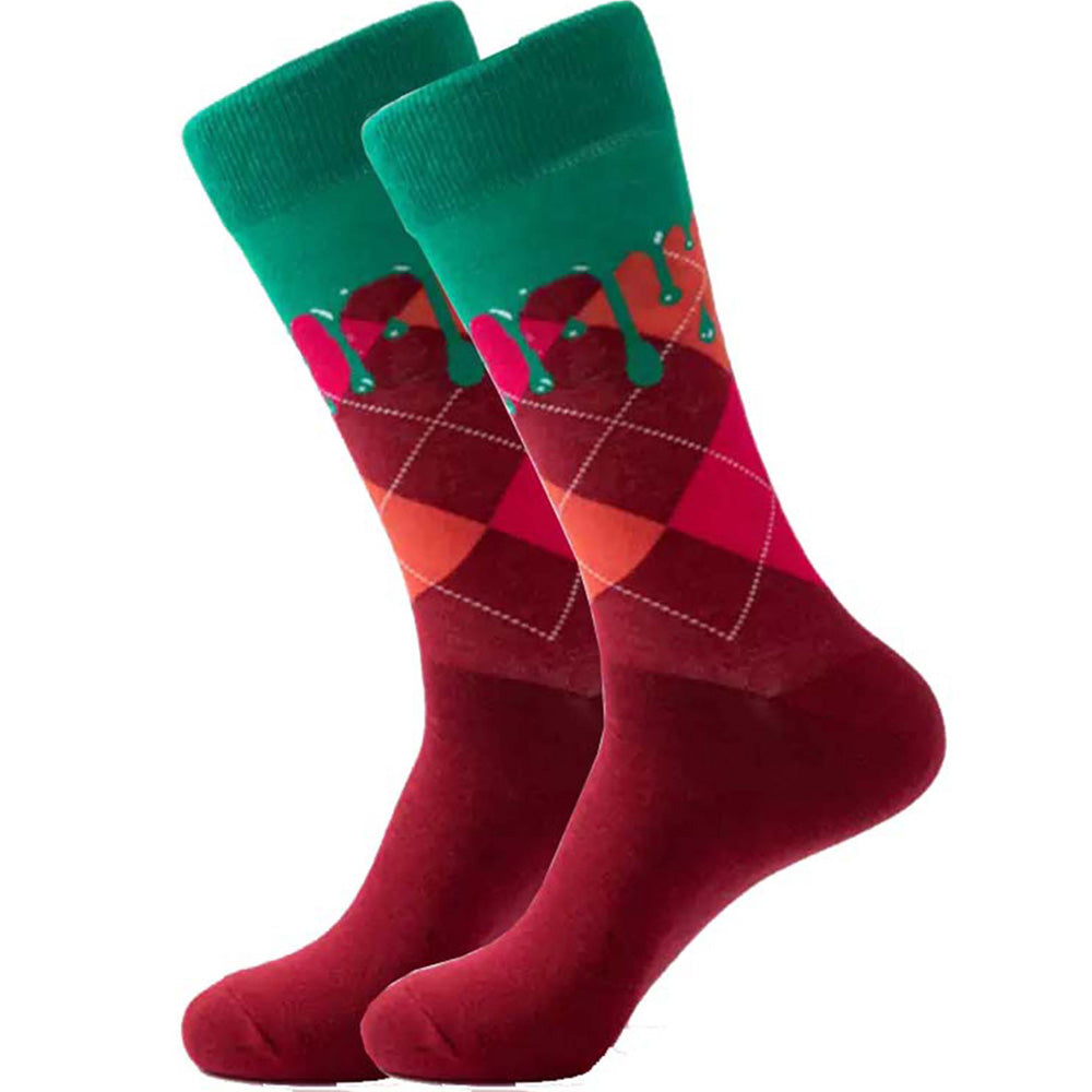 Painter Plaid Red Men's Socks