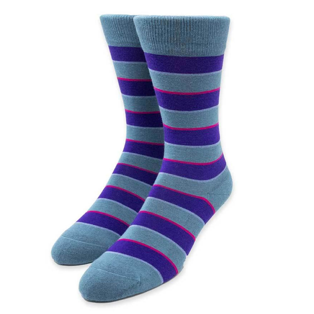 Purple and Blue Stripe Men’s Socks